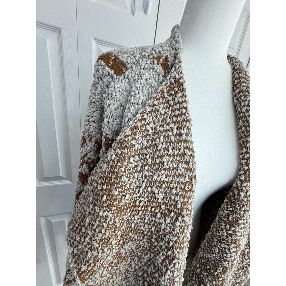 POL Aztec Geometric Oversized Chunky Knit Cardigan Women Small Brown Winter Cozy - Picture 2 of 11